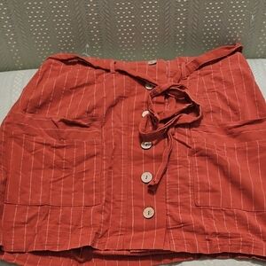 Stylish Button-Down Mini Skirt in Rust